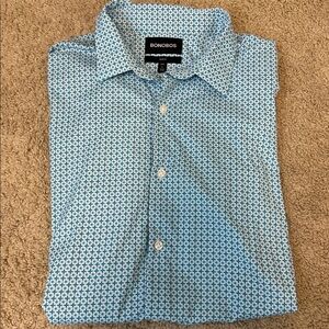 Bonobos Teal Geometric Print Shirt